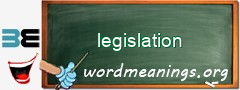 WordMeaning blackboard for legislation